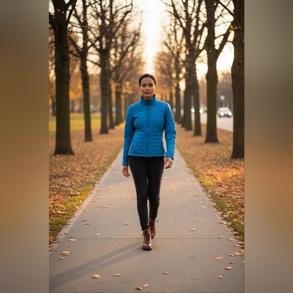 Brooks Jackets & Blazers - Brooks Blue Quilted Running Jacket Sz.XS